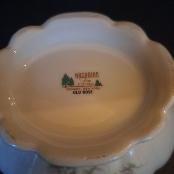 Arcadian Porcelain Fine China Old Rose Sugar Bowl Lidded Floral - Picture 15 of 15